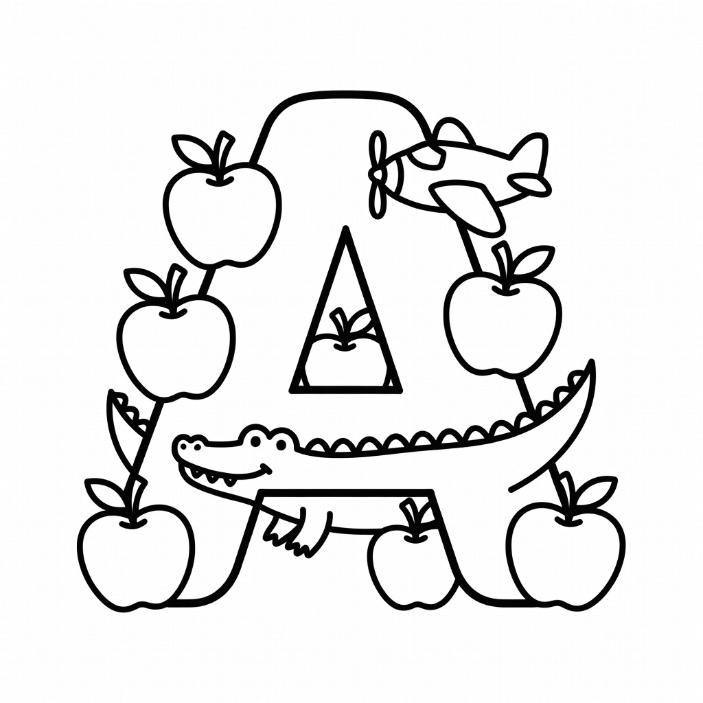 Letter A coloring page