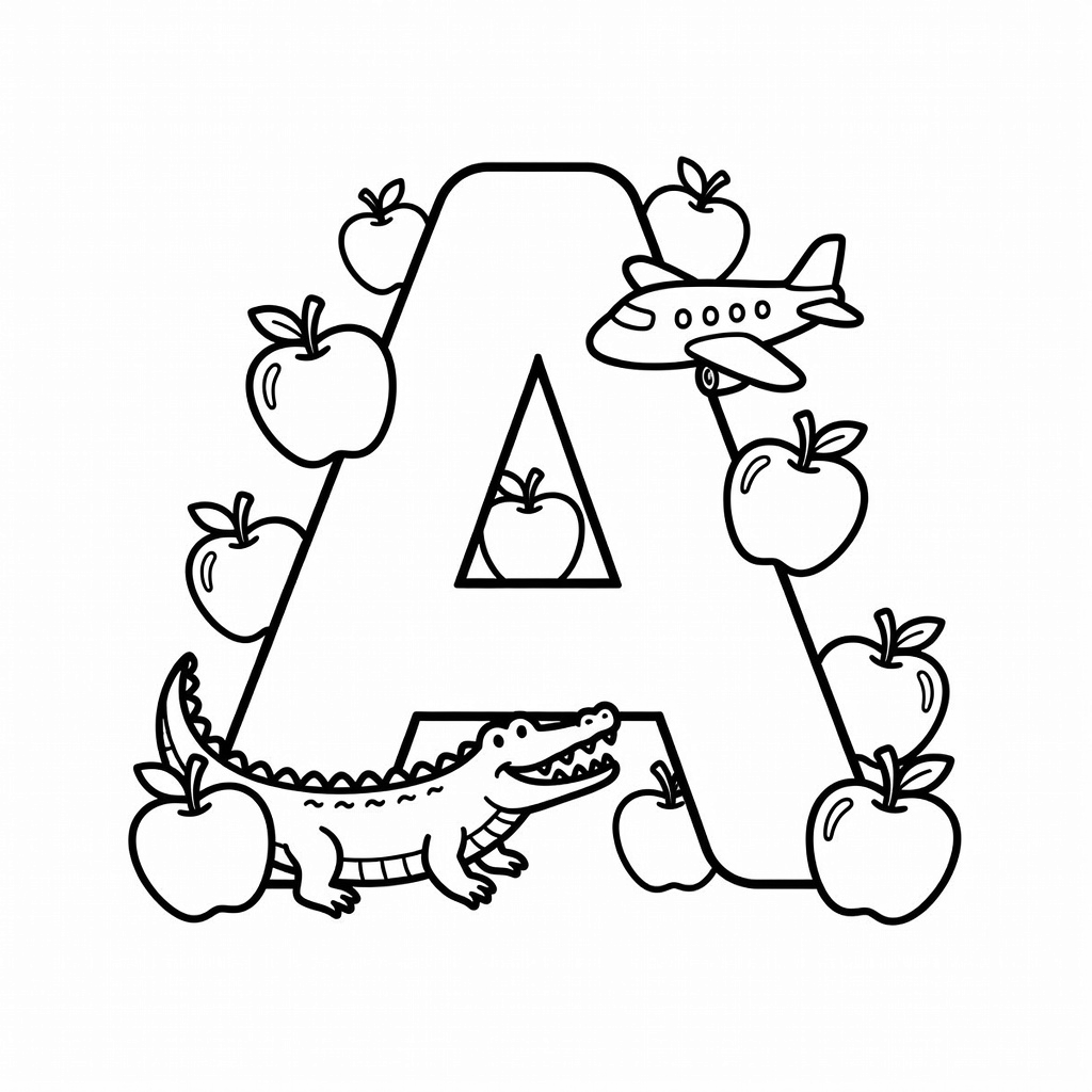 Letter A coloring page