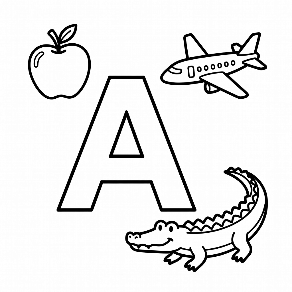 Letter A coloring page