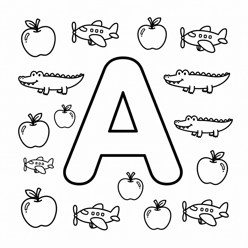 Letter A coloring page