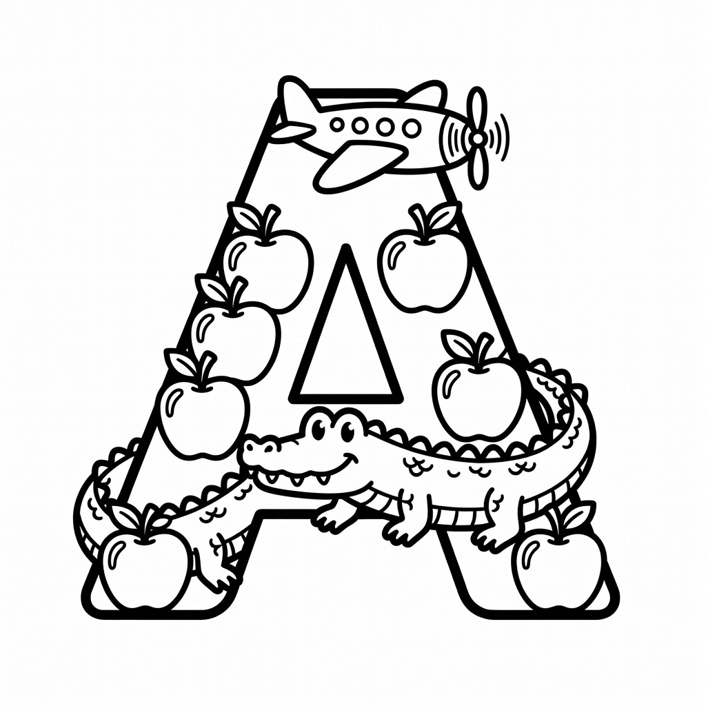 Letter A coloring page