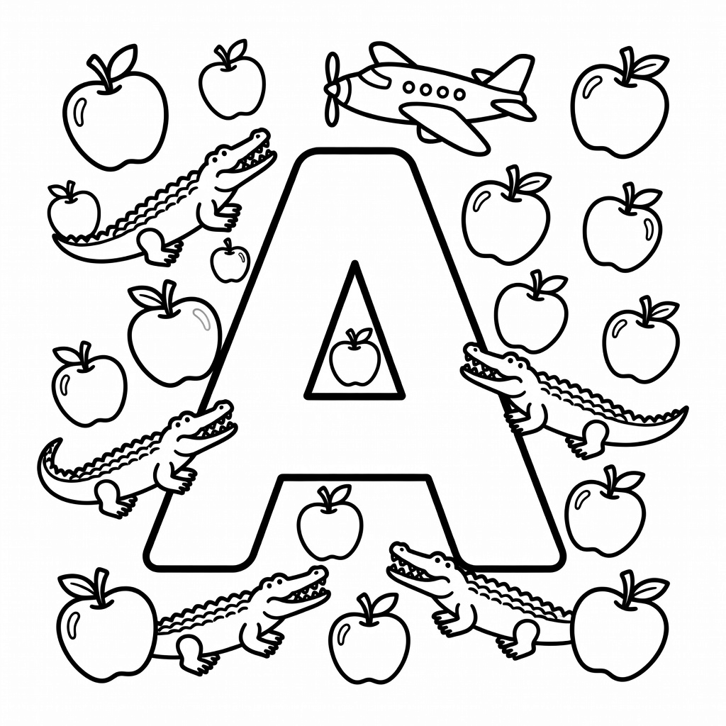 Letter A coloring page