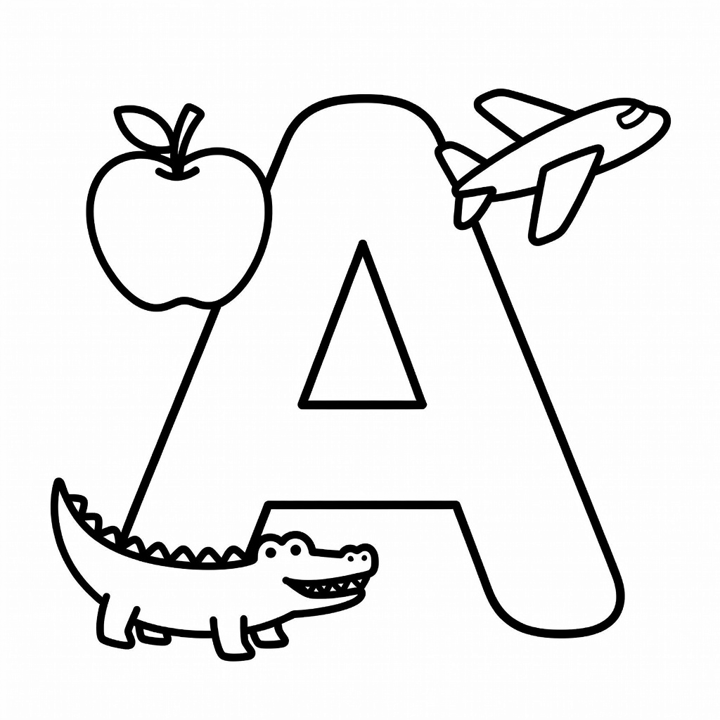 Letter A coloring page