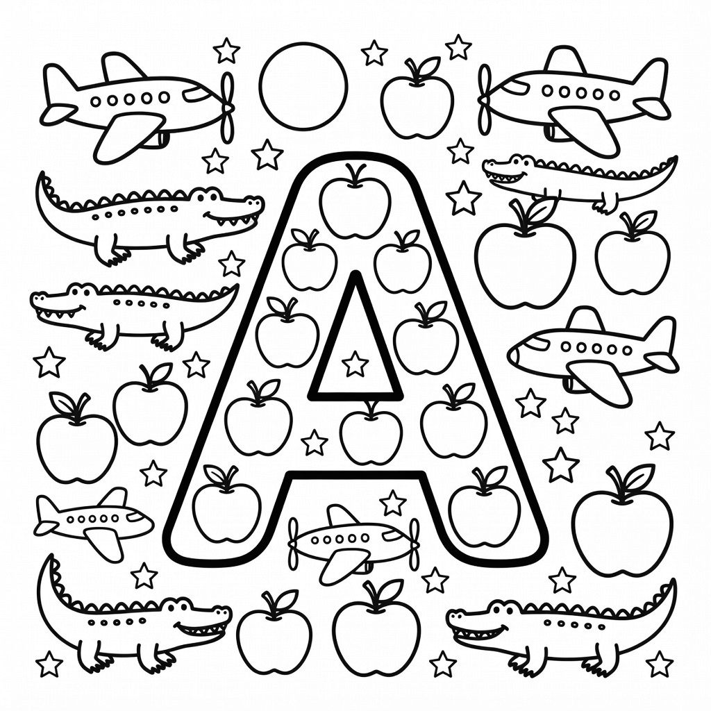 Letter A coloring page