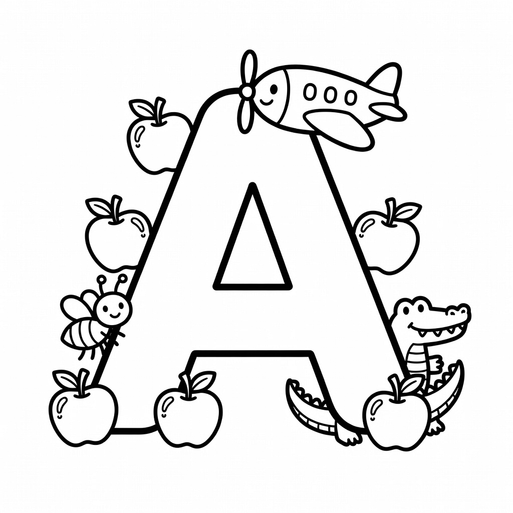Letter A coloring page