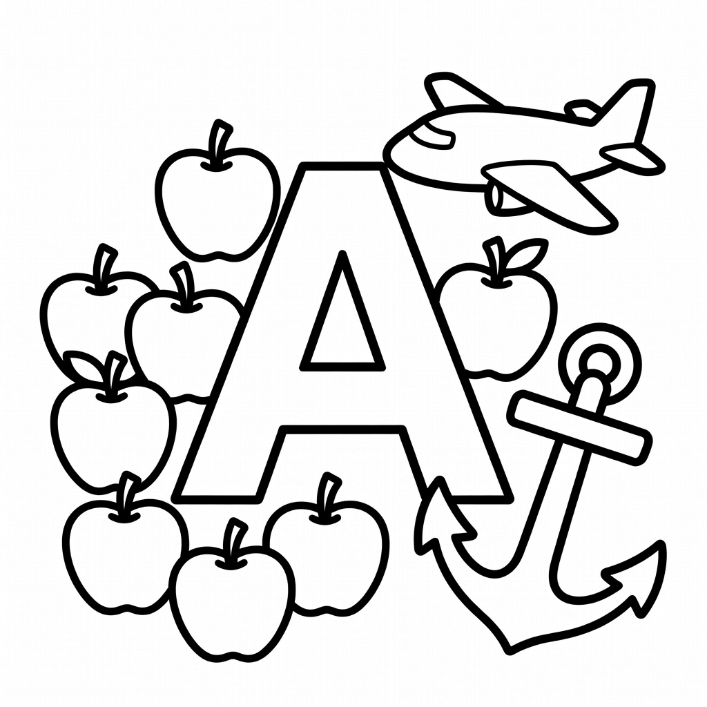 Letter A coloring page