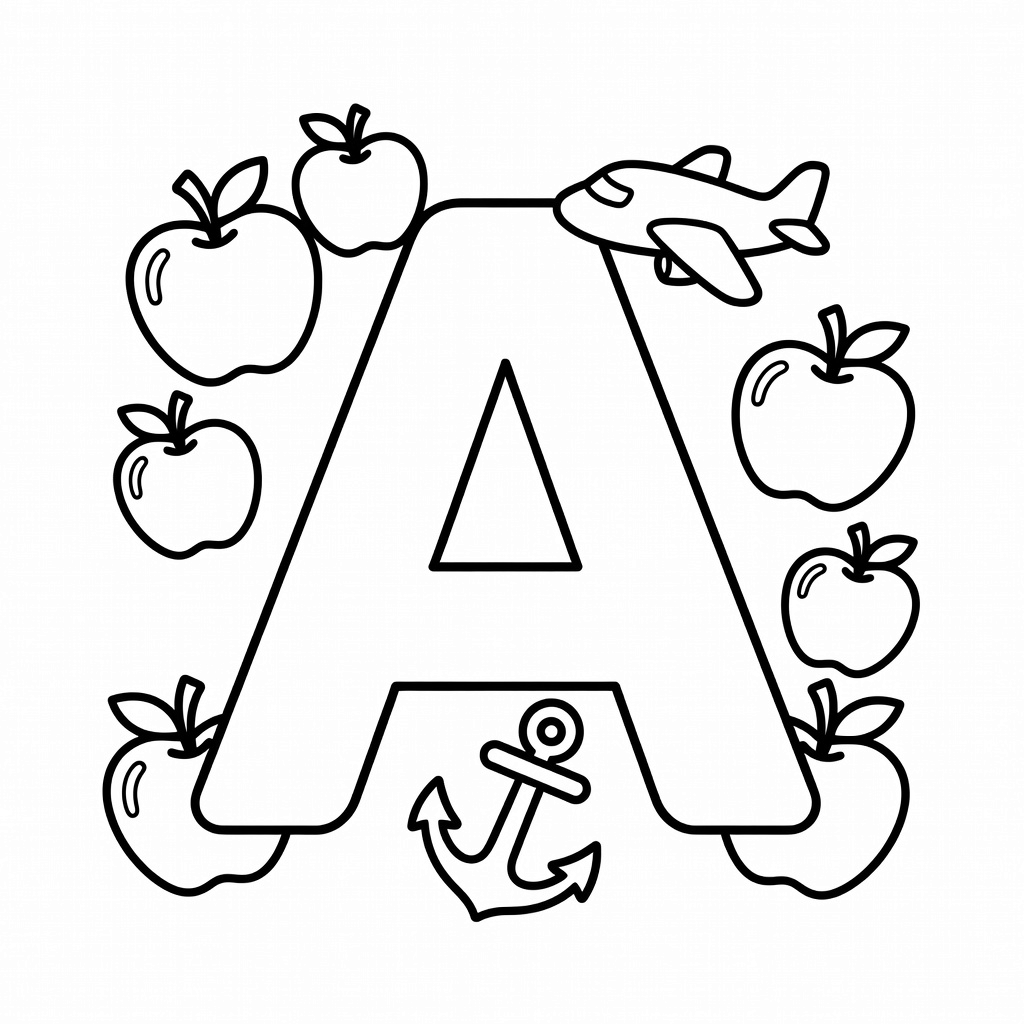 Letter A coloring page