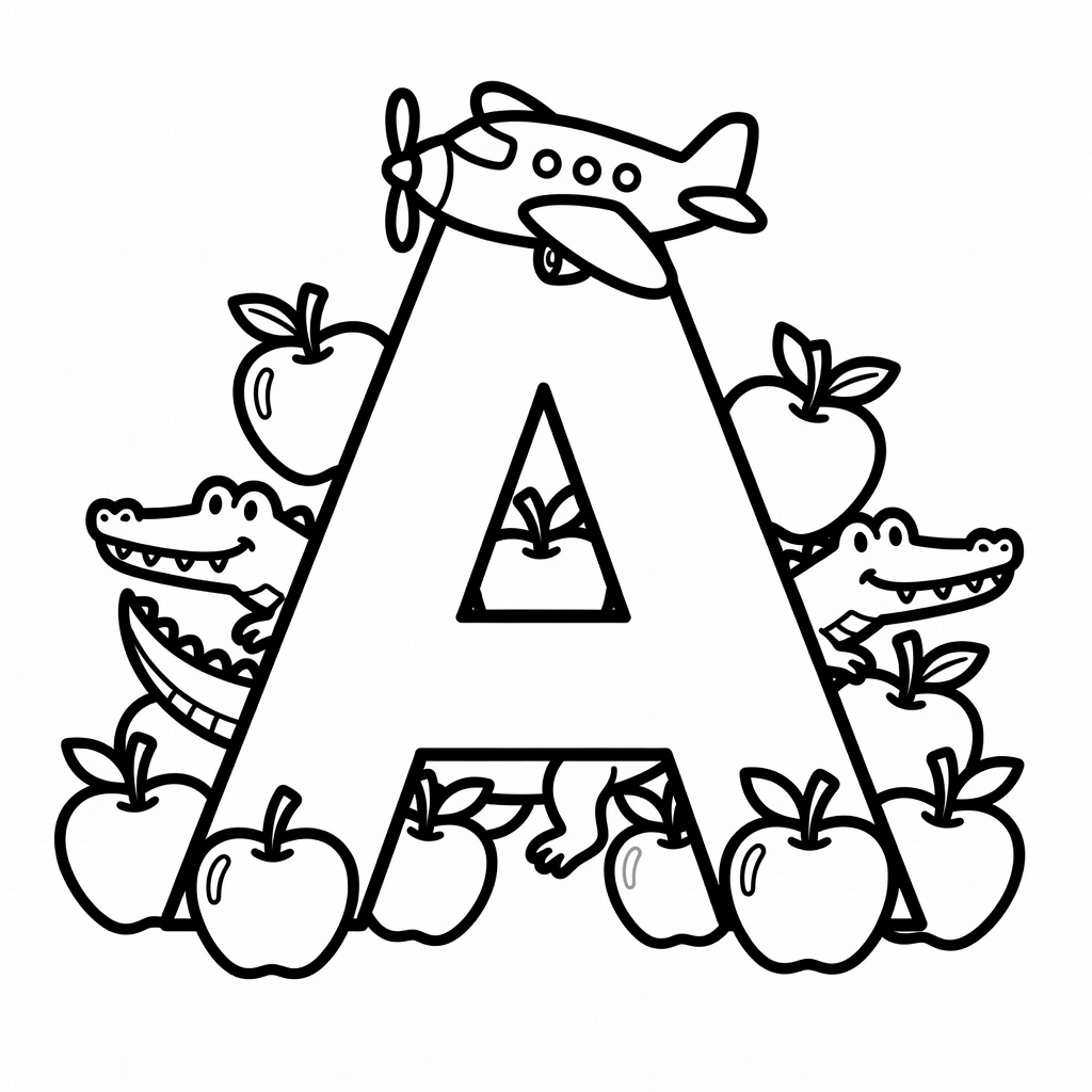 Letter A coloring page