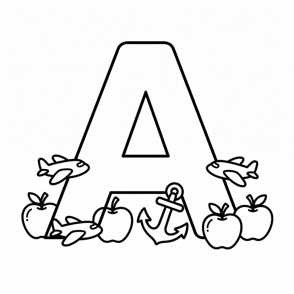 Letter A coloring page