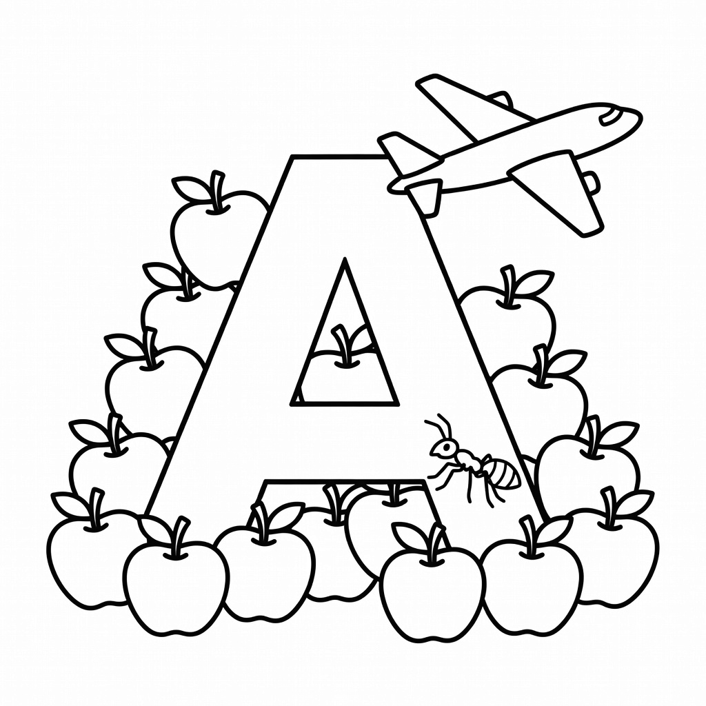 Letter A coloring page