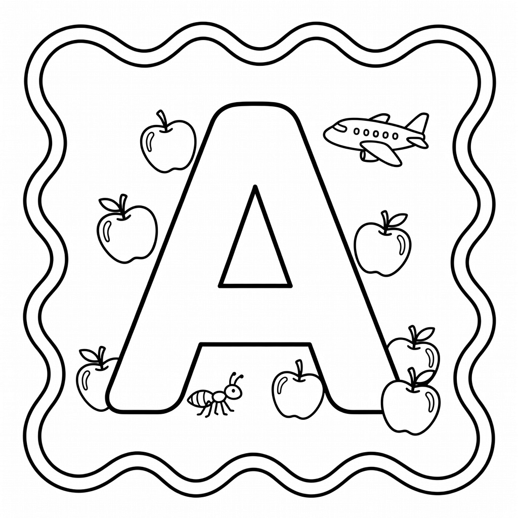 Letter A coloring page