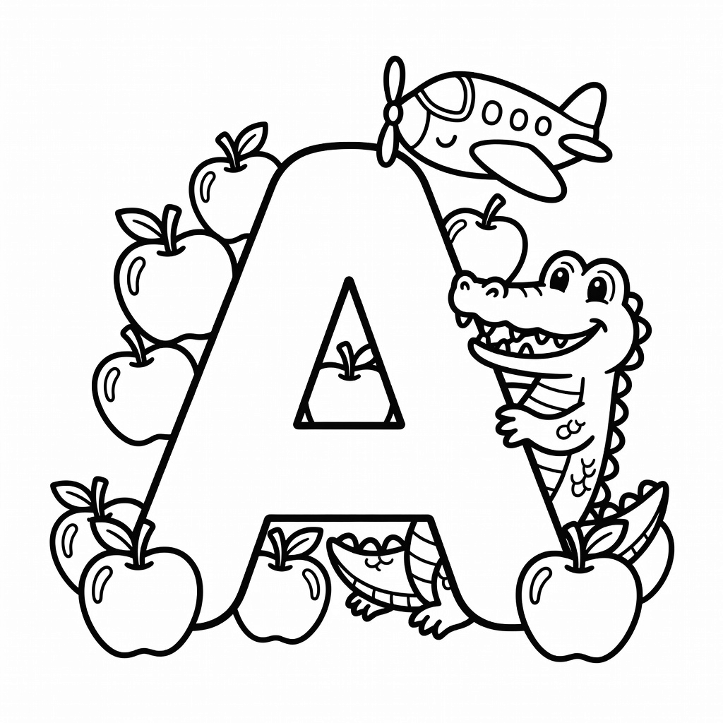 Letter A coloring page