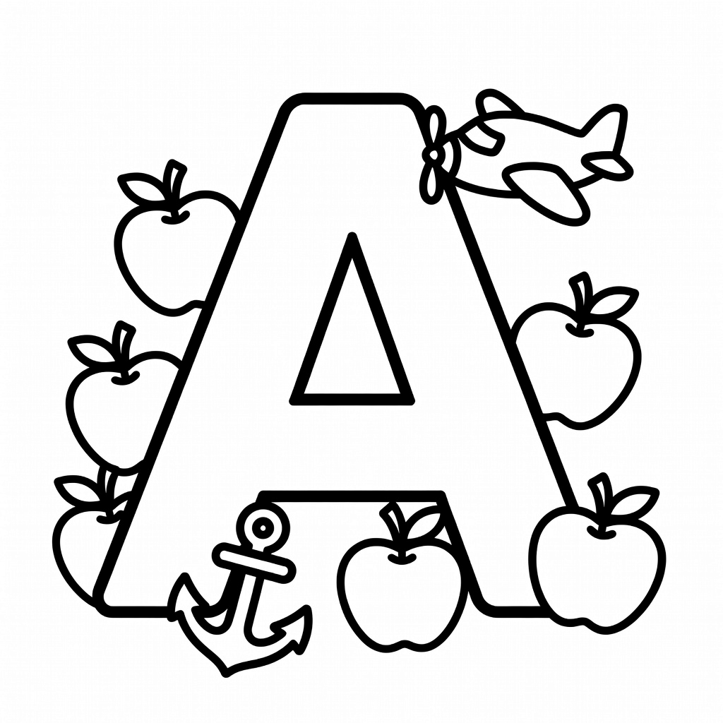 Letter A coloring page