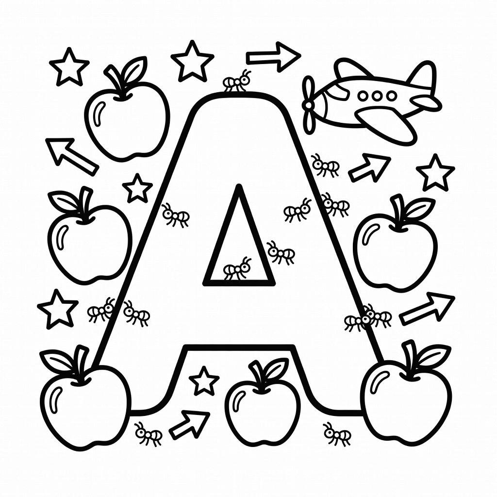 Letter A coloring page