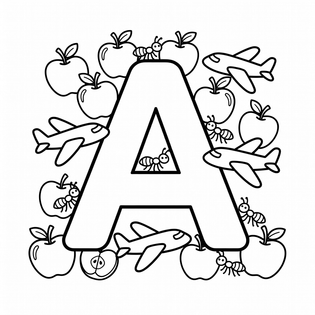 Letter A coloring page