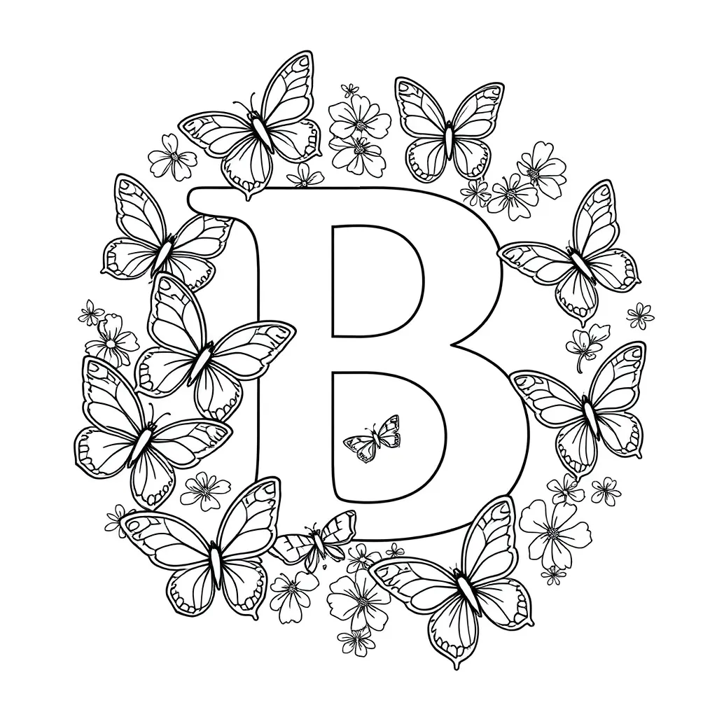 Letter B coloring page