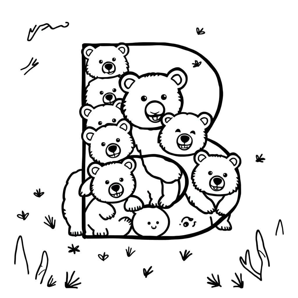 Letter B coloring page