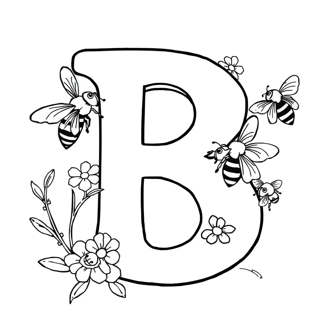Letter B coloring page