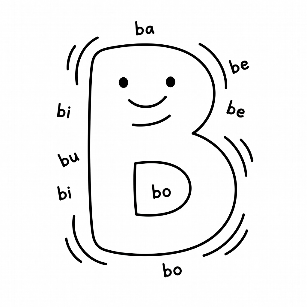 Letter B coloring page