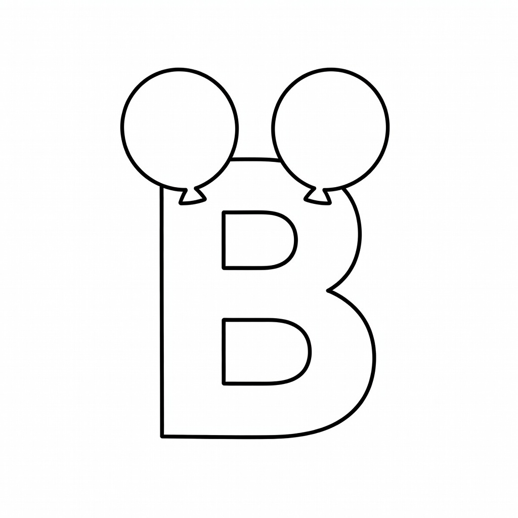 Letter B coloring page