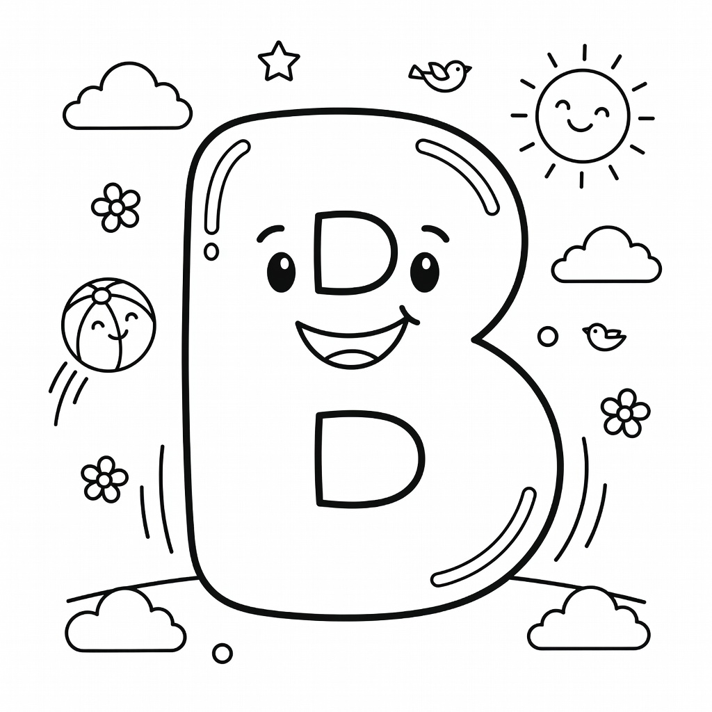 Letter B coloring page