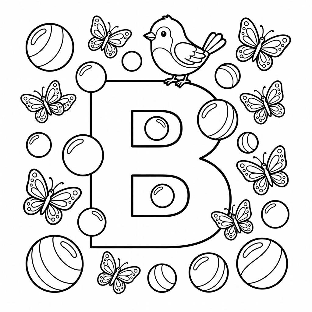 Letter B coloring page