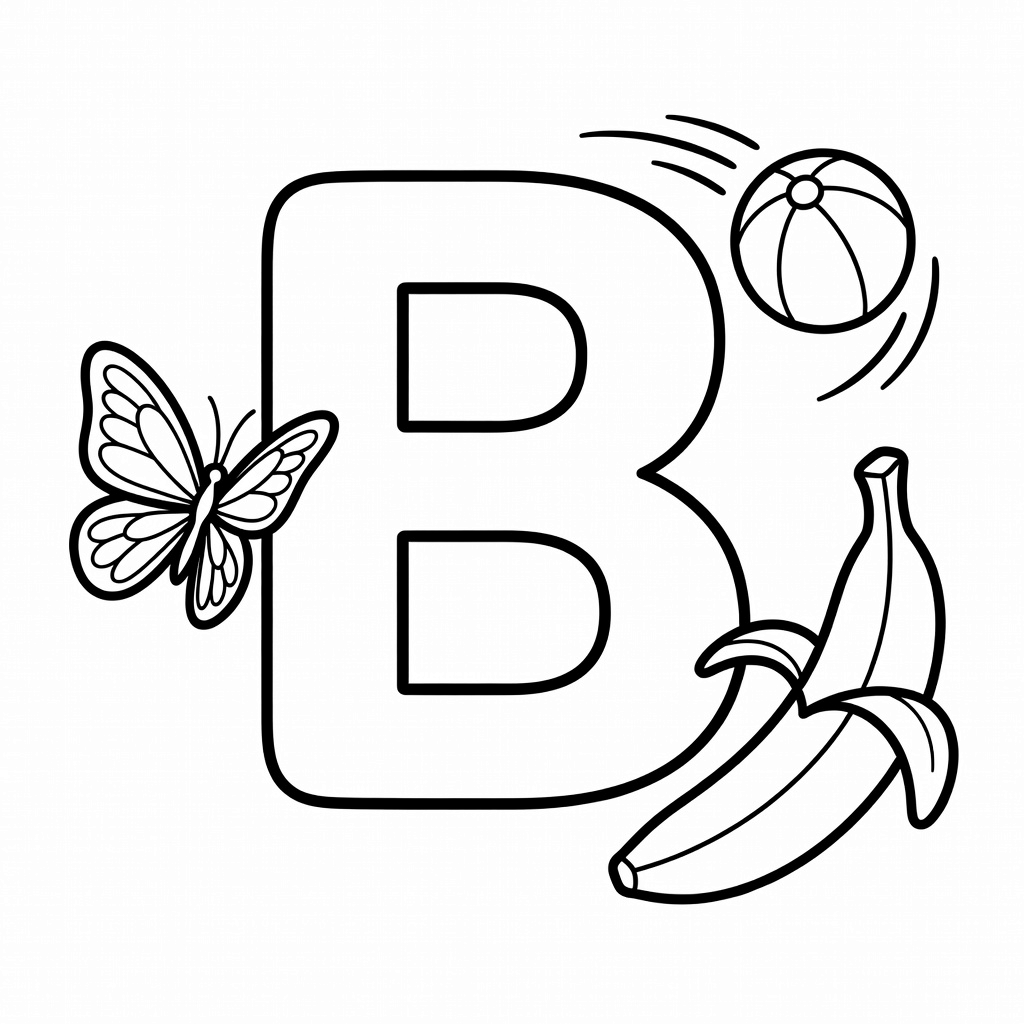 Letter B coloring page