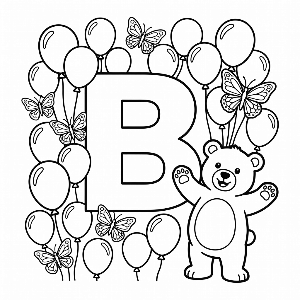 Letter B coloring page