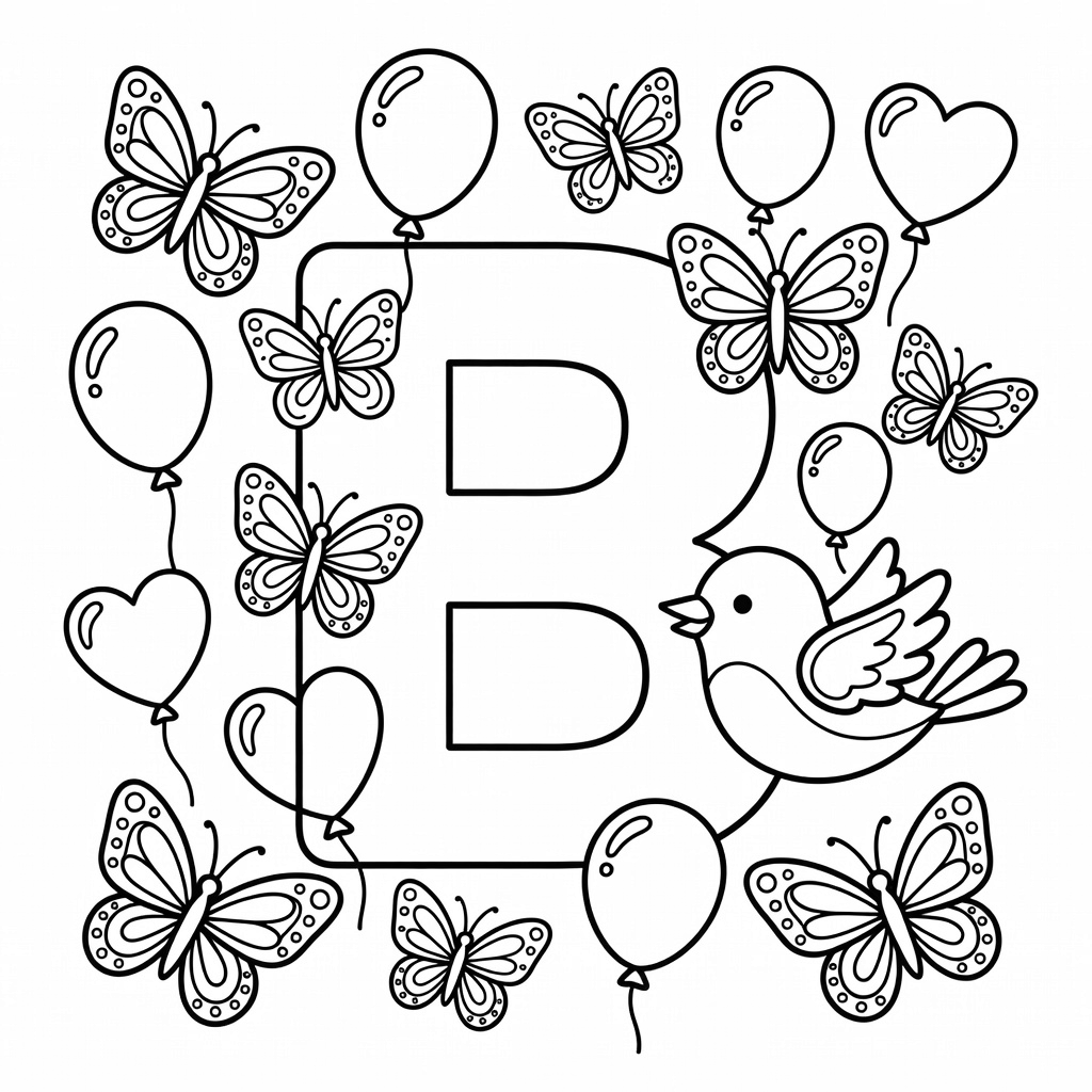 Letter B coloring page
