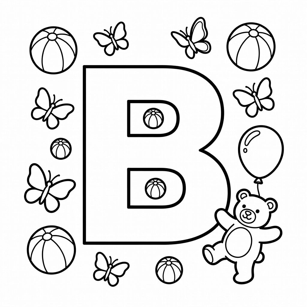 Letter B coloring page