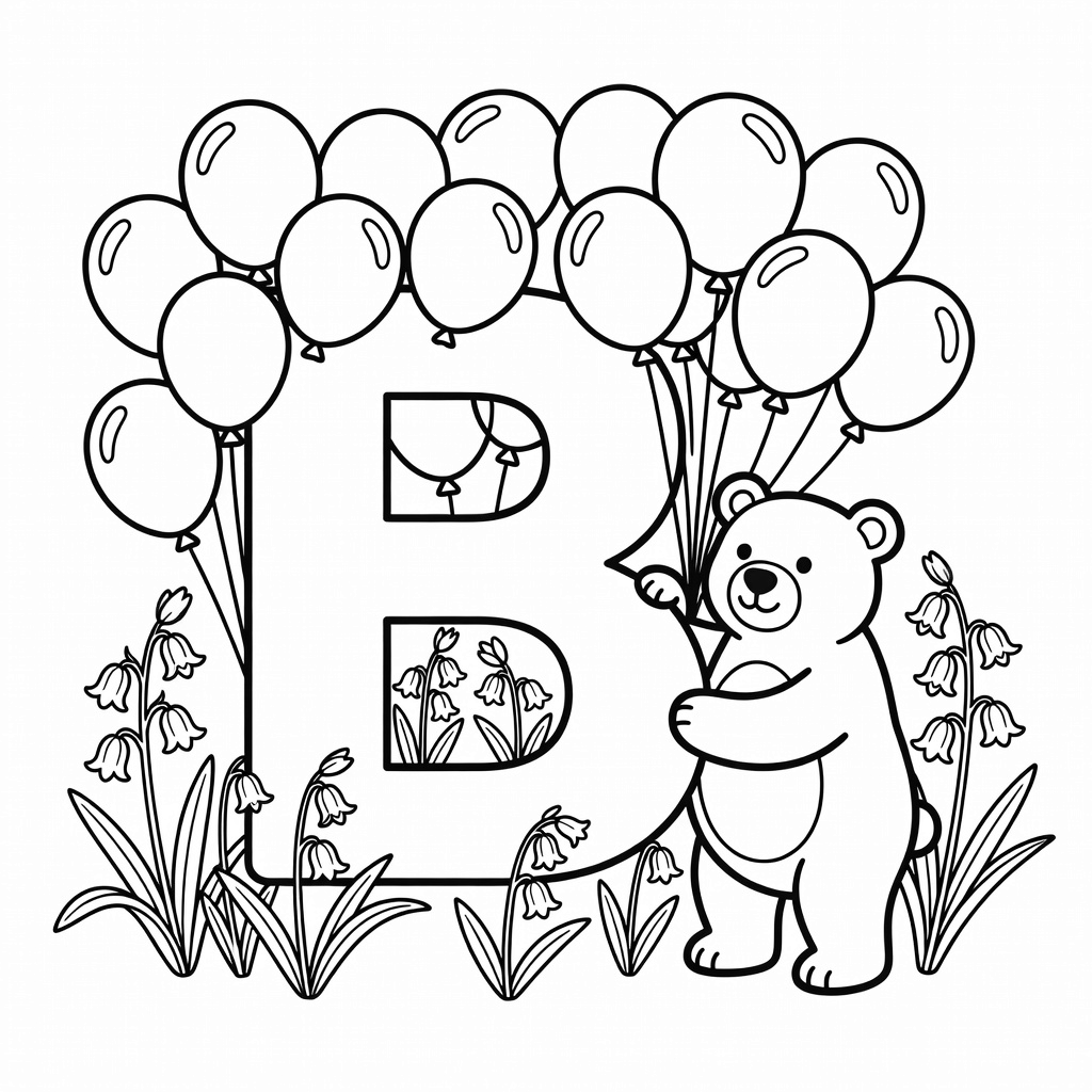 Letter B coloring page