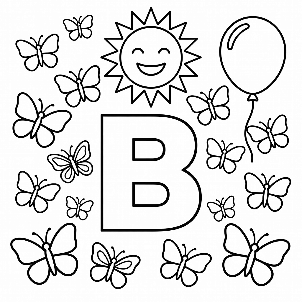 Letter B coloring page