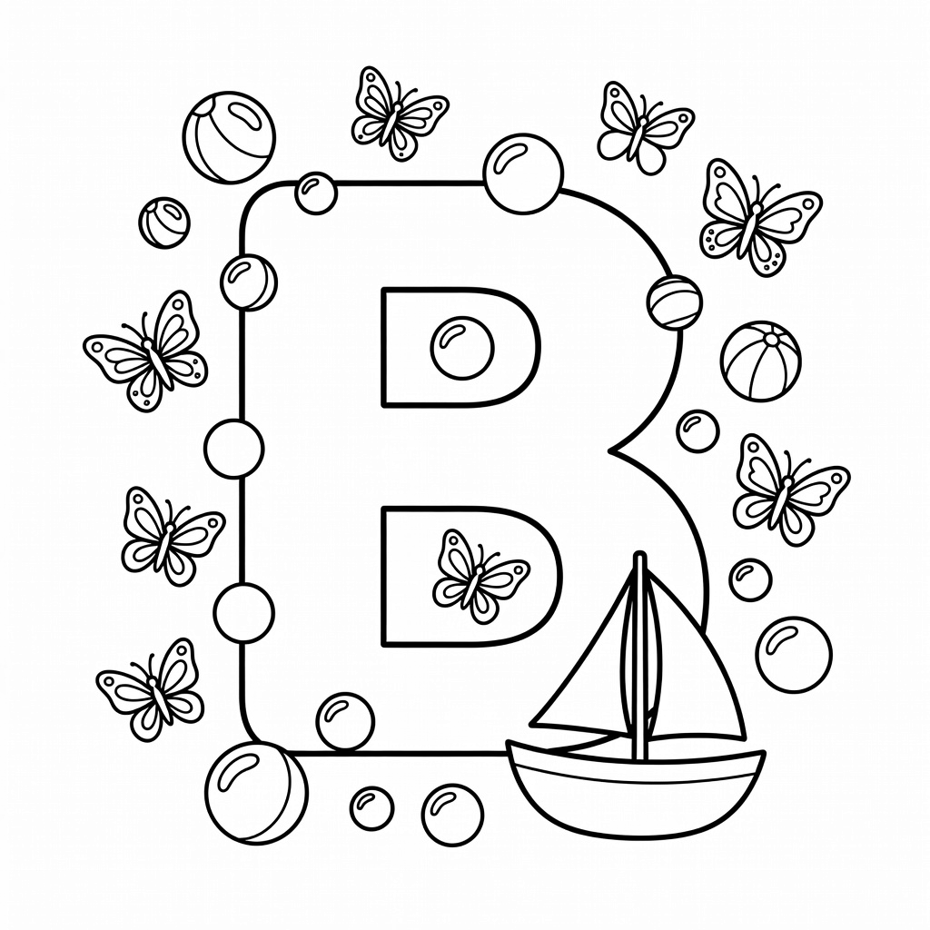 Letter B coloring page
