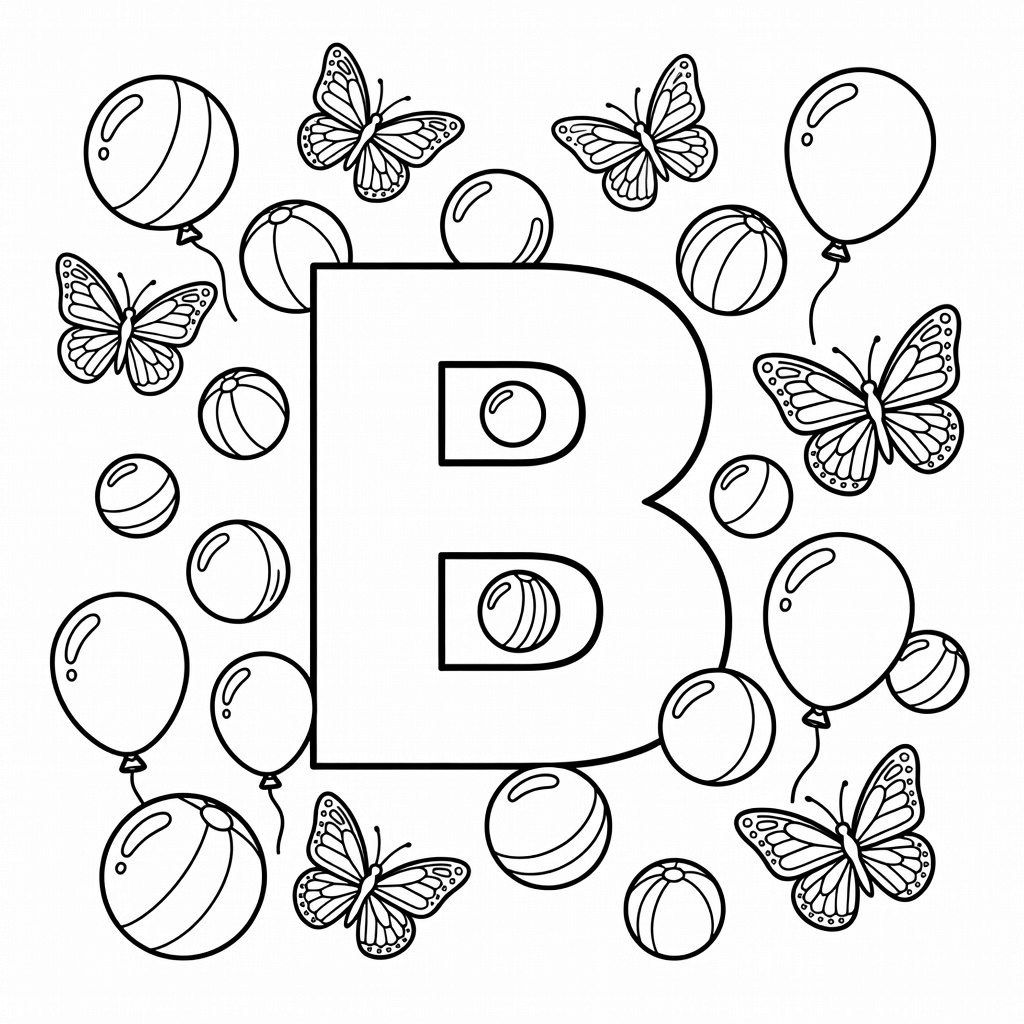 Letter B coloring page