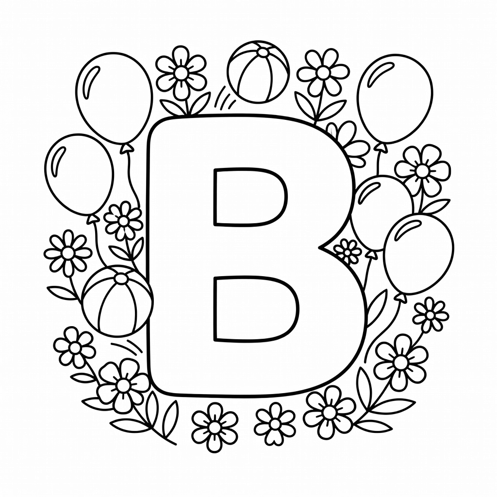 Letter B coloring page