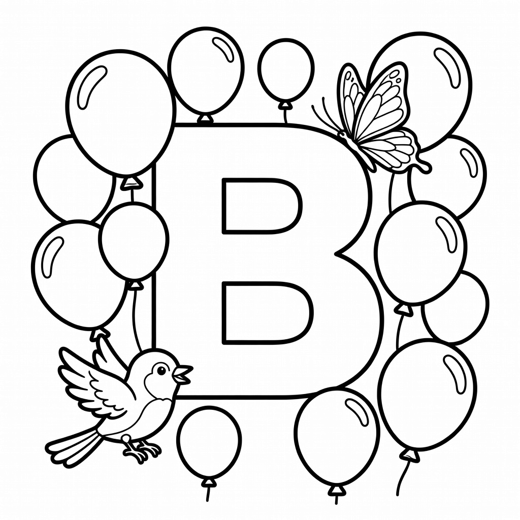 Letter B coloring page