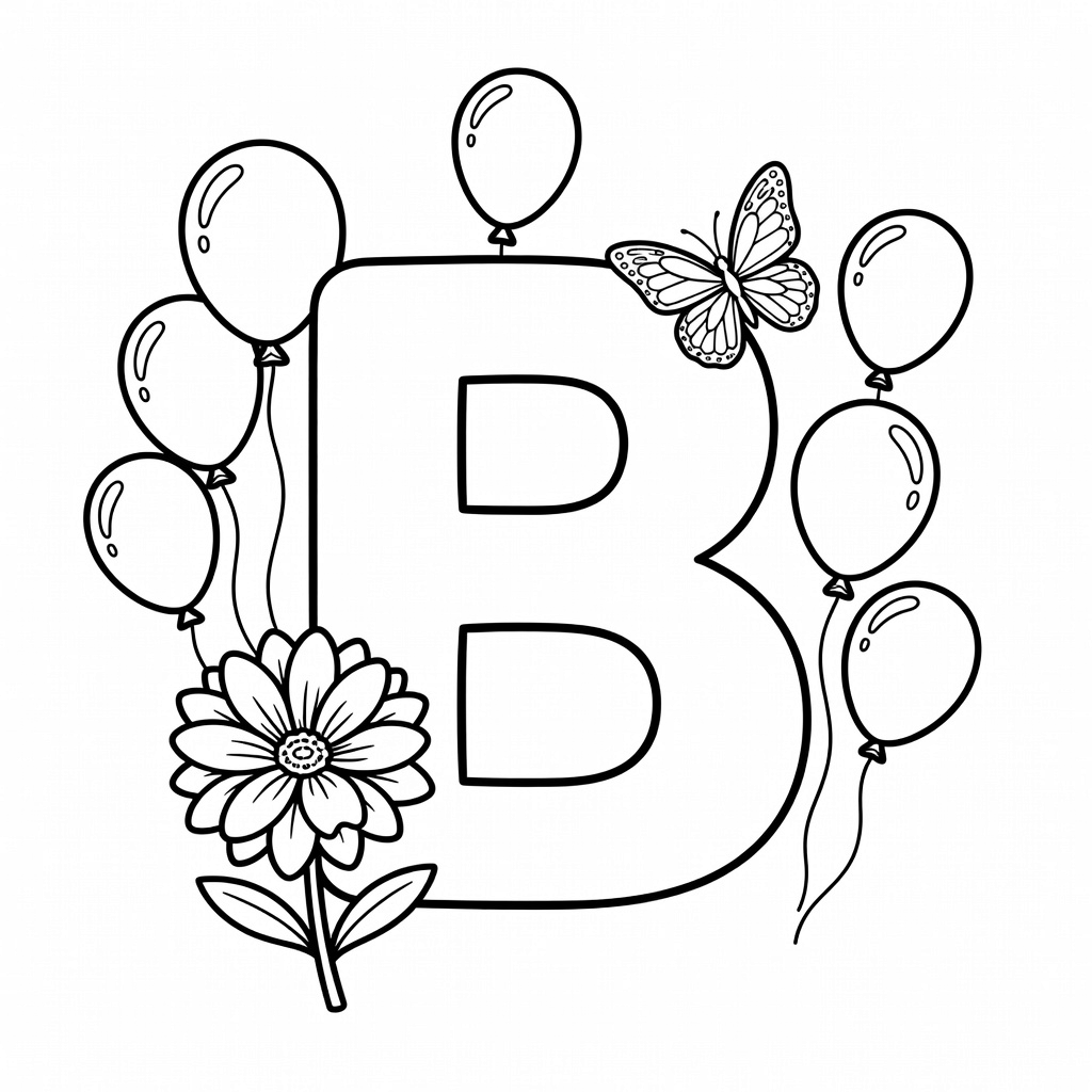 Letter B coloring page