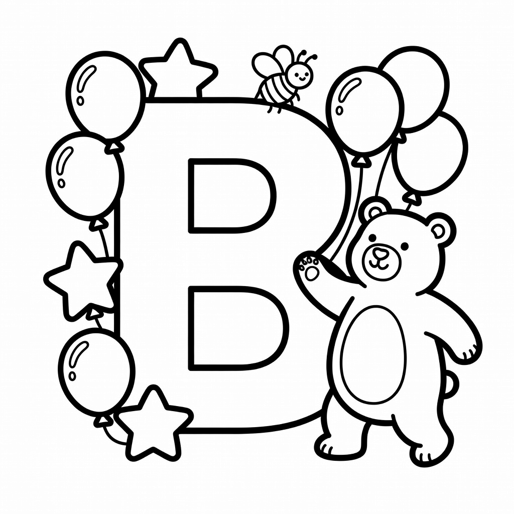 Letter B coloring page