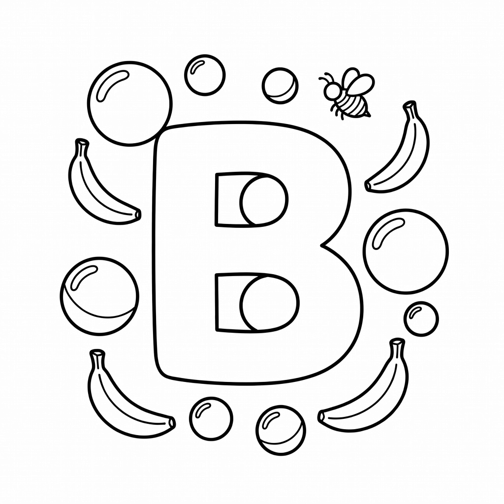 Letter B coloring page