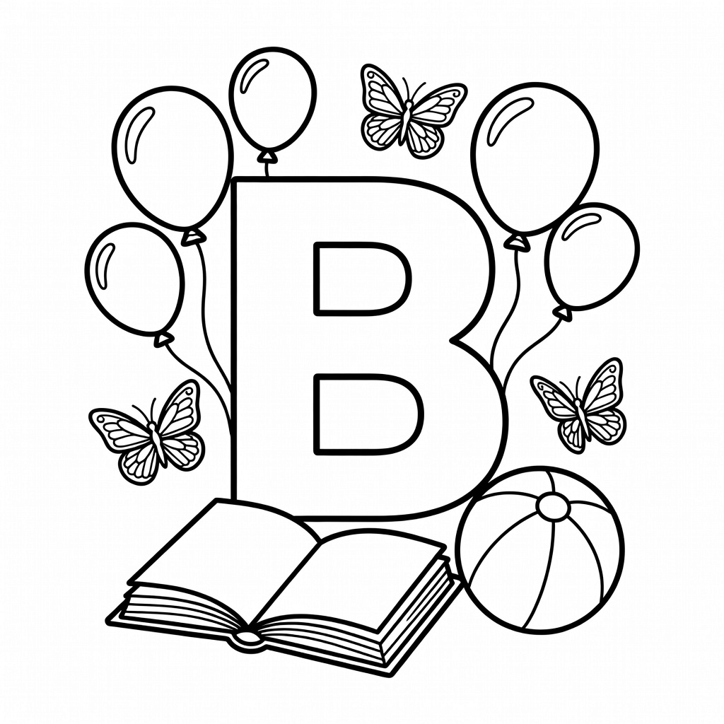 Letter B coloring page