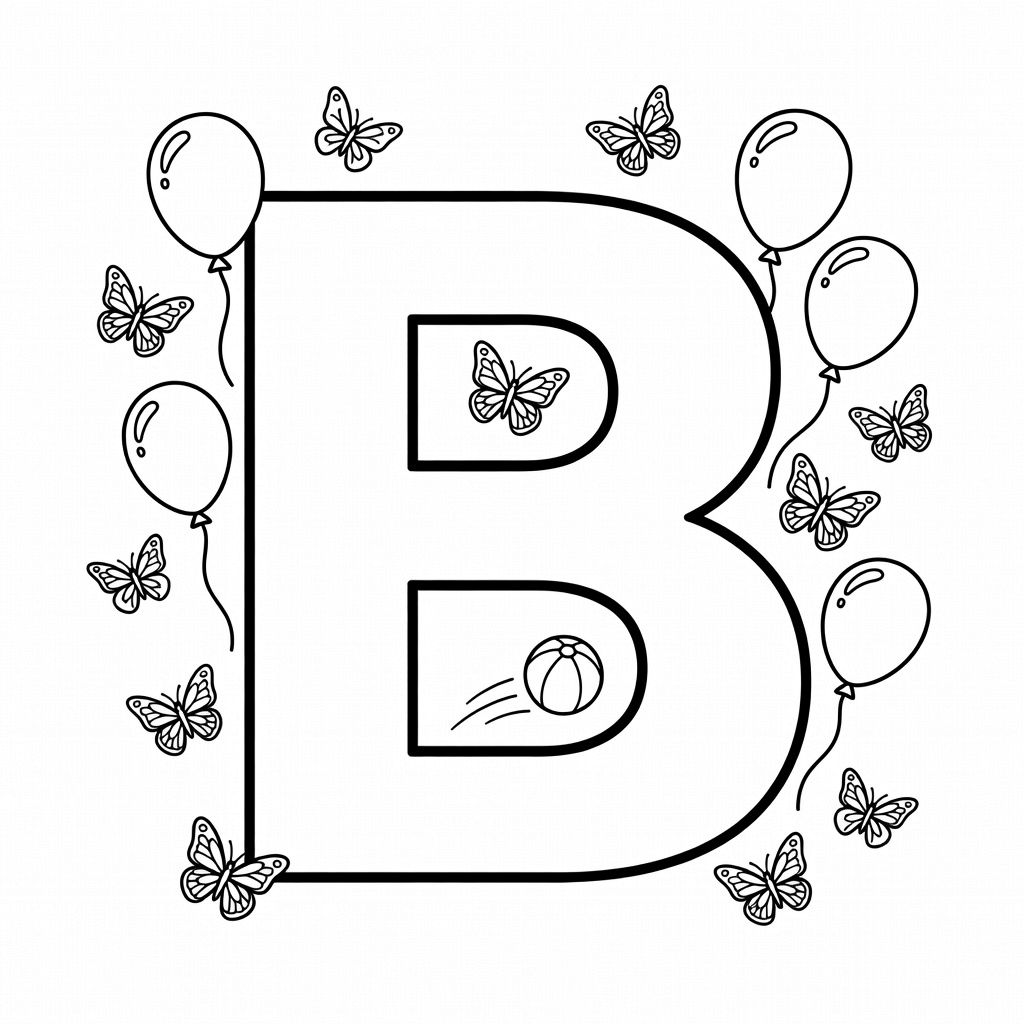 Letter B coloring page