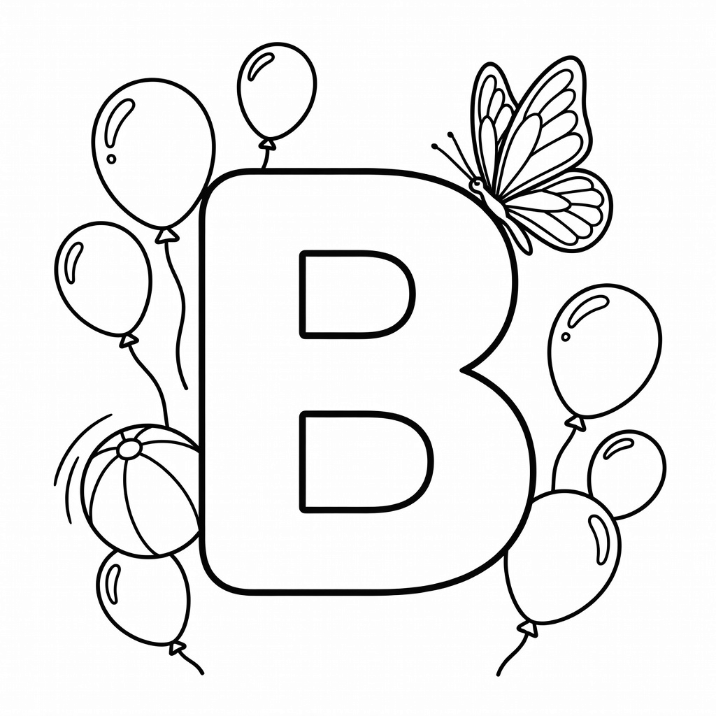 Letter B coloring page