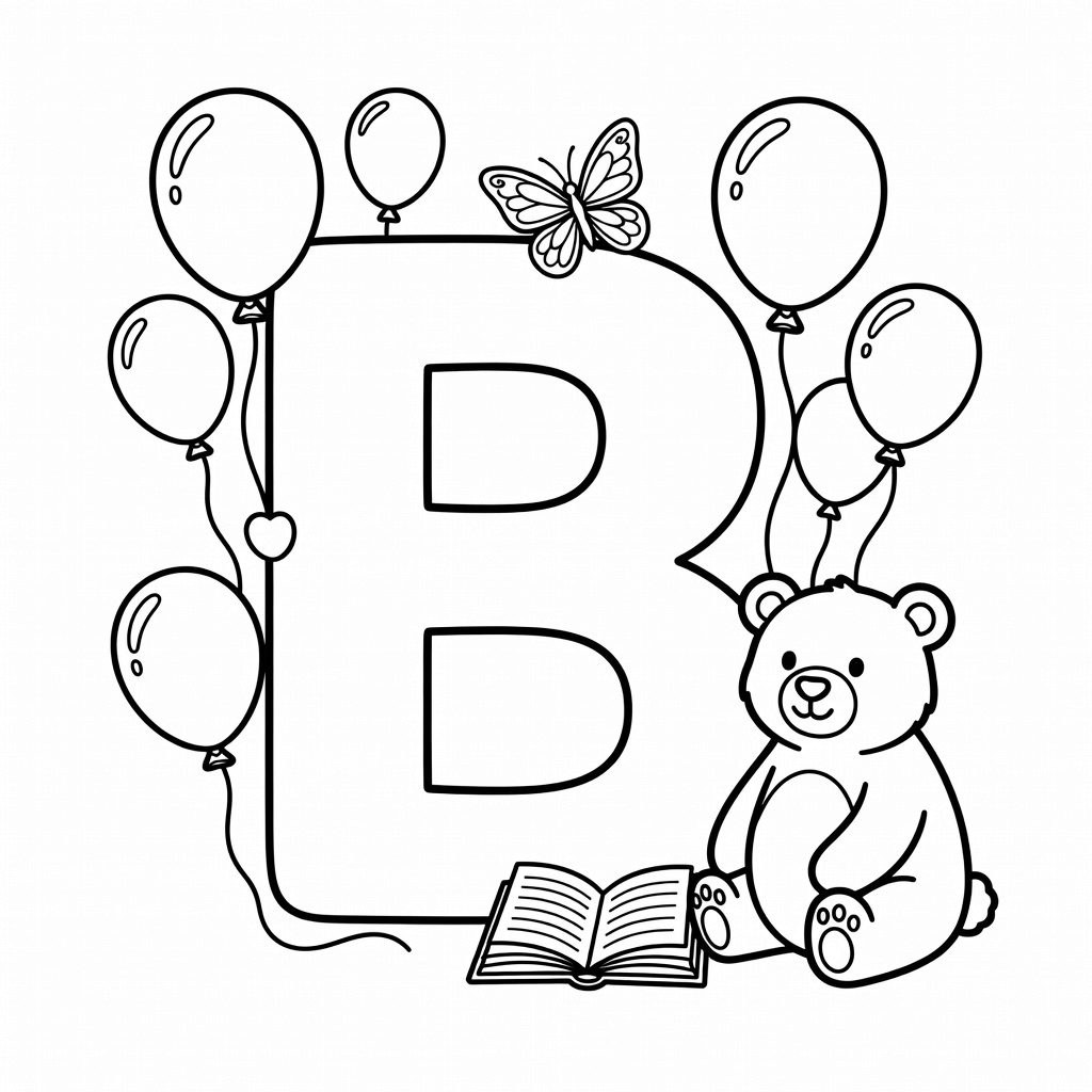 Letter B coloring page