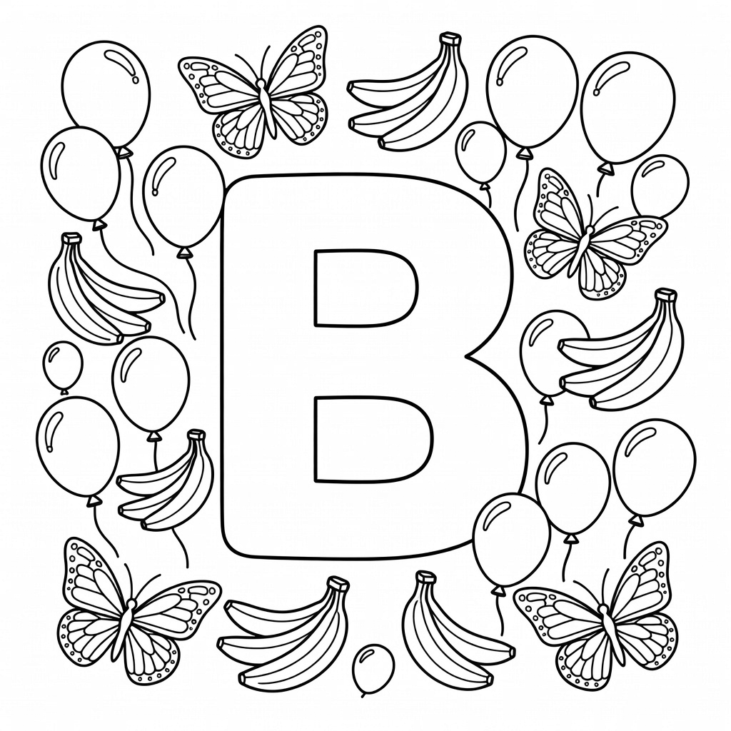 Letter B coloring page