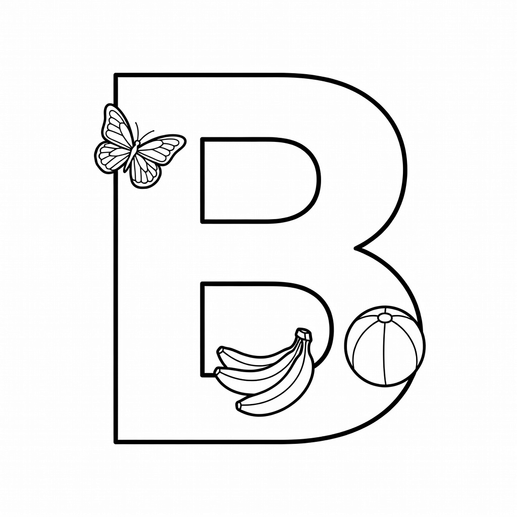 Letter B coloring page