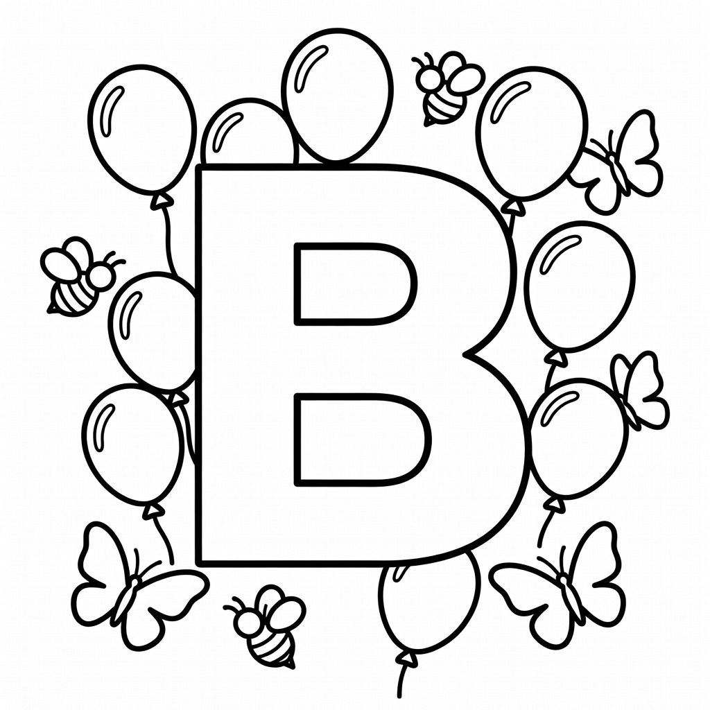 Letter B coloring page