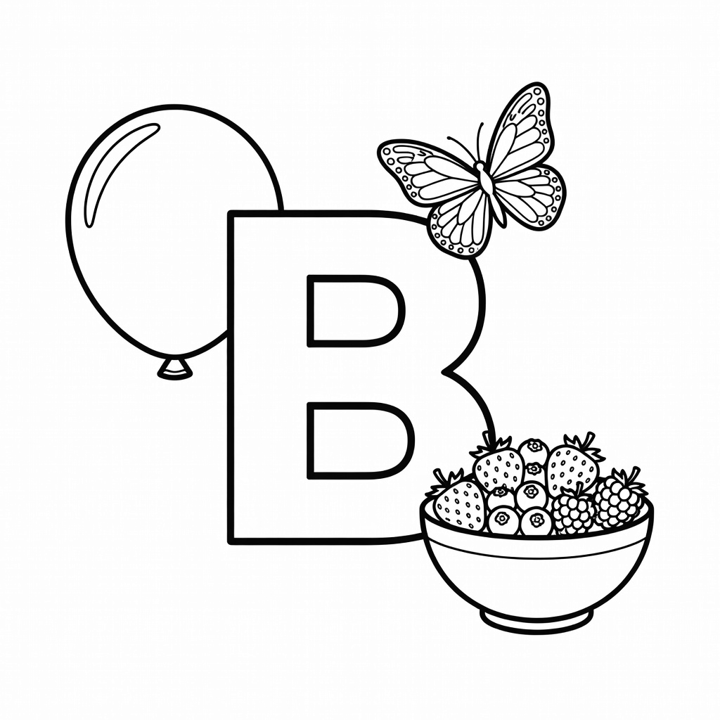 Letter B coloring page