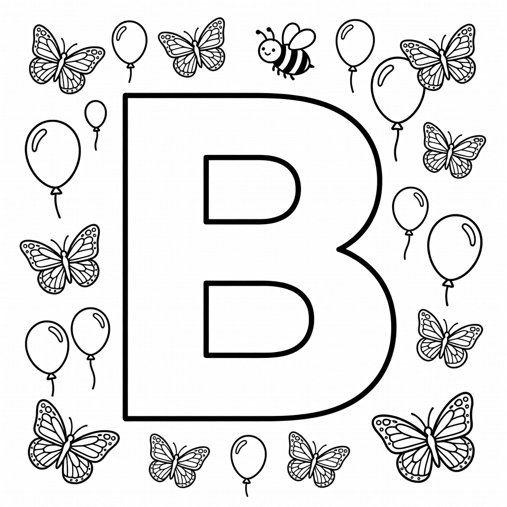 Letter B coloring page