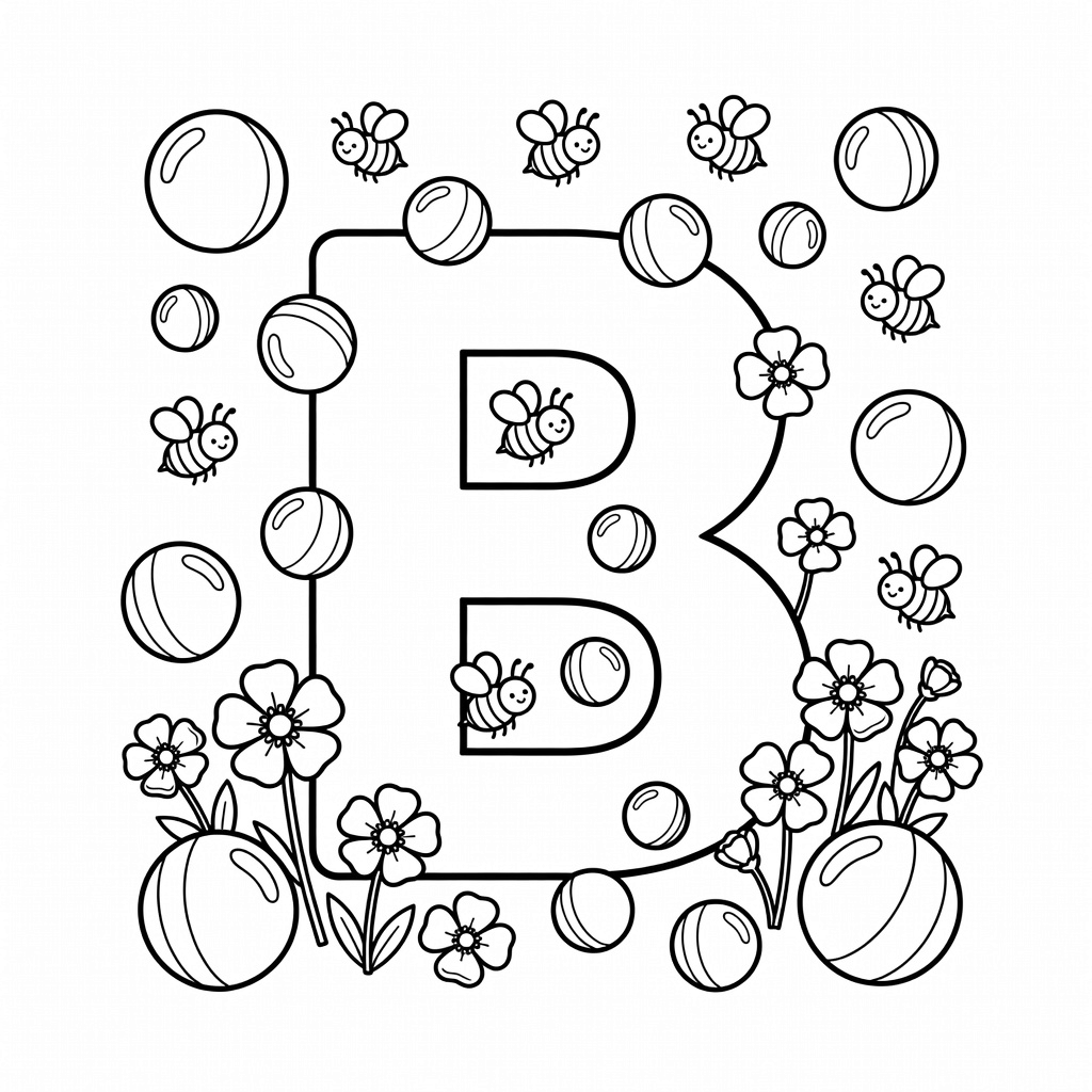 Letter B coloring page
