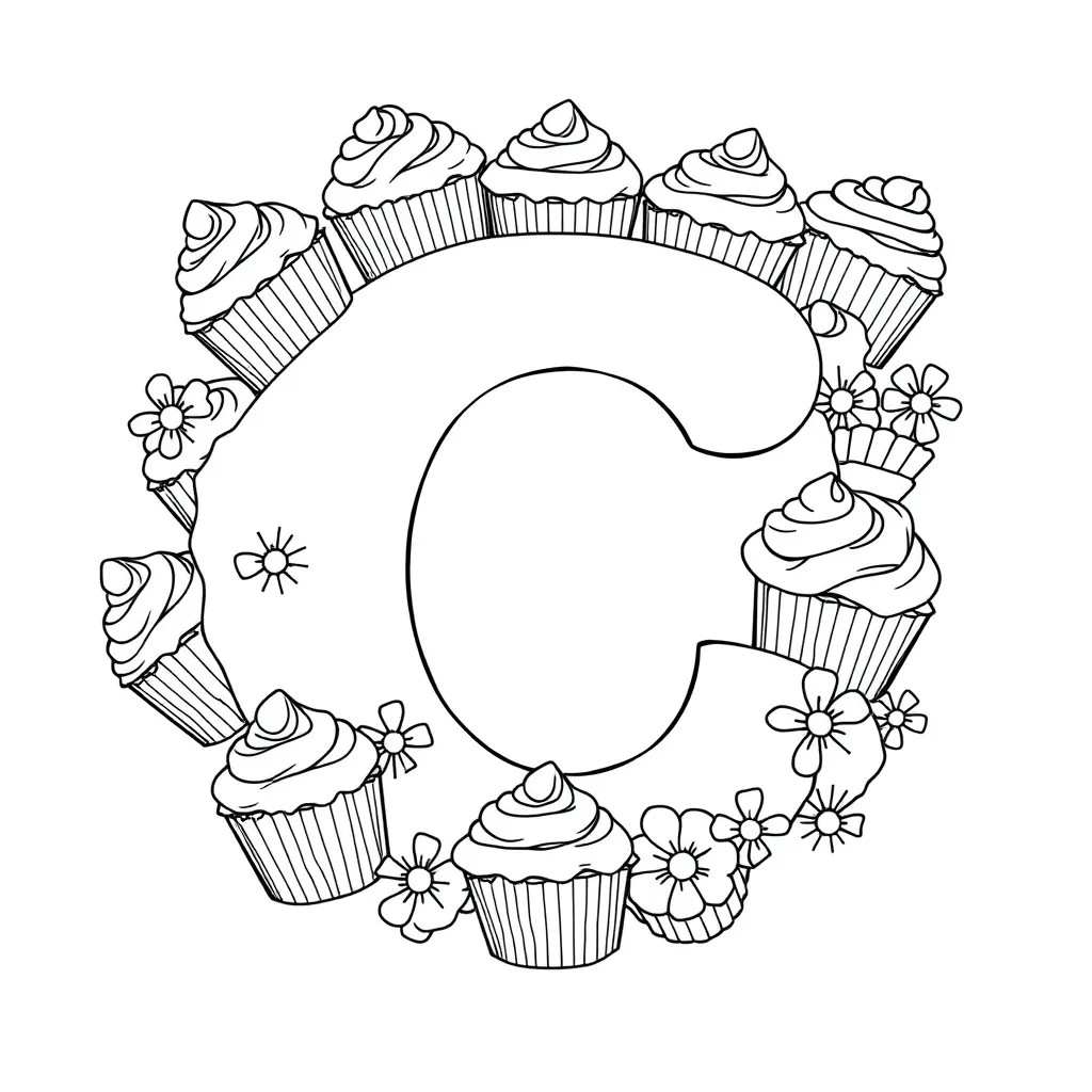 Letter C coloring page